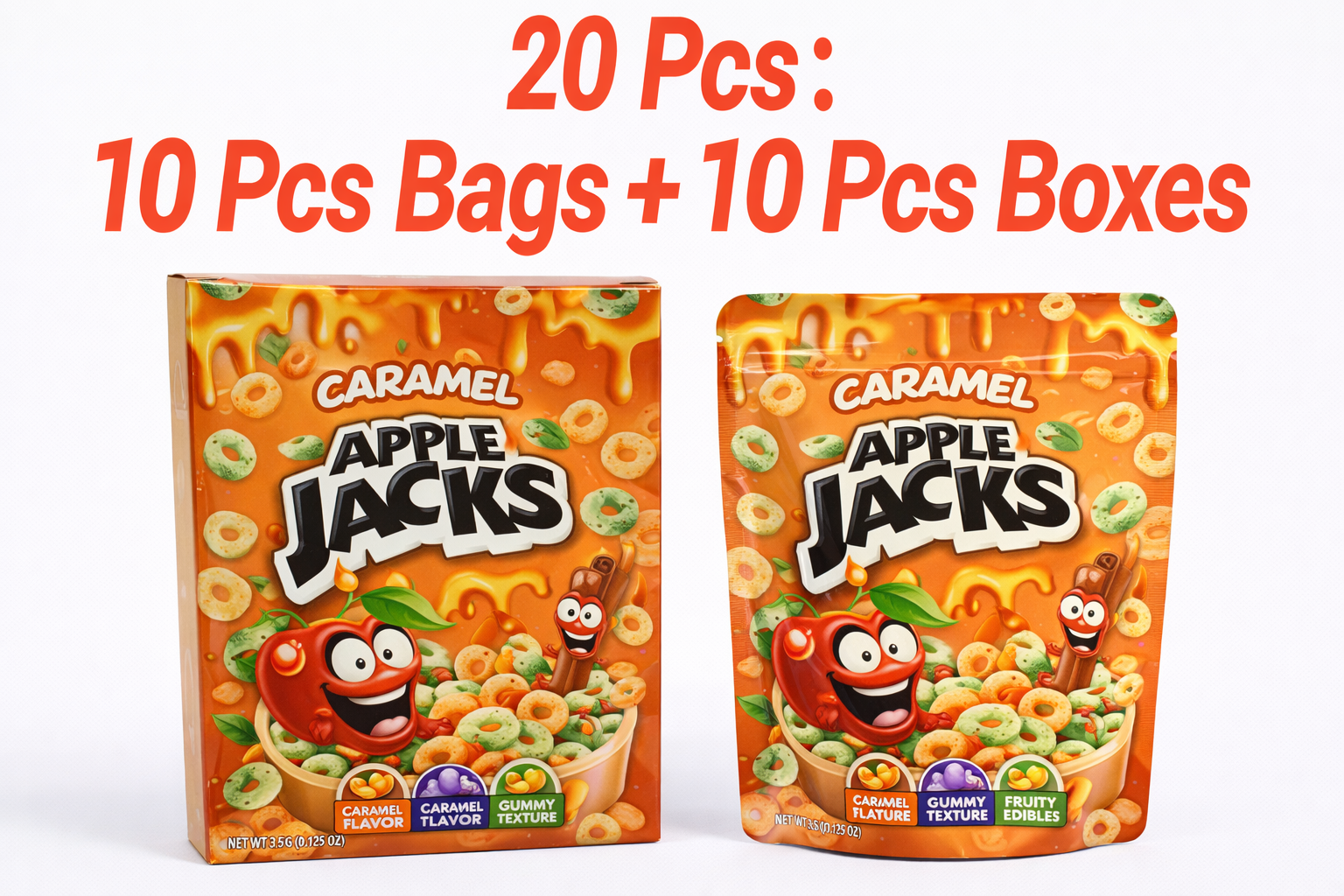 20 Pack Mylar Bags Kit 10 Resealable Pouches + 10 Gift Boxes Smell Proof Airtight Food Storage