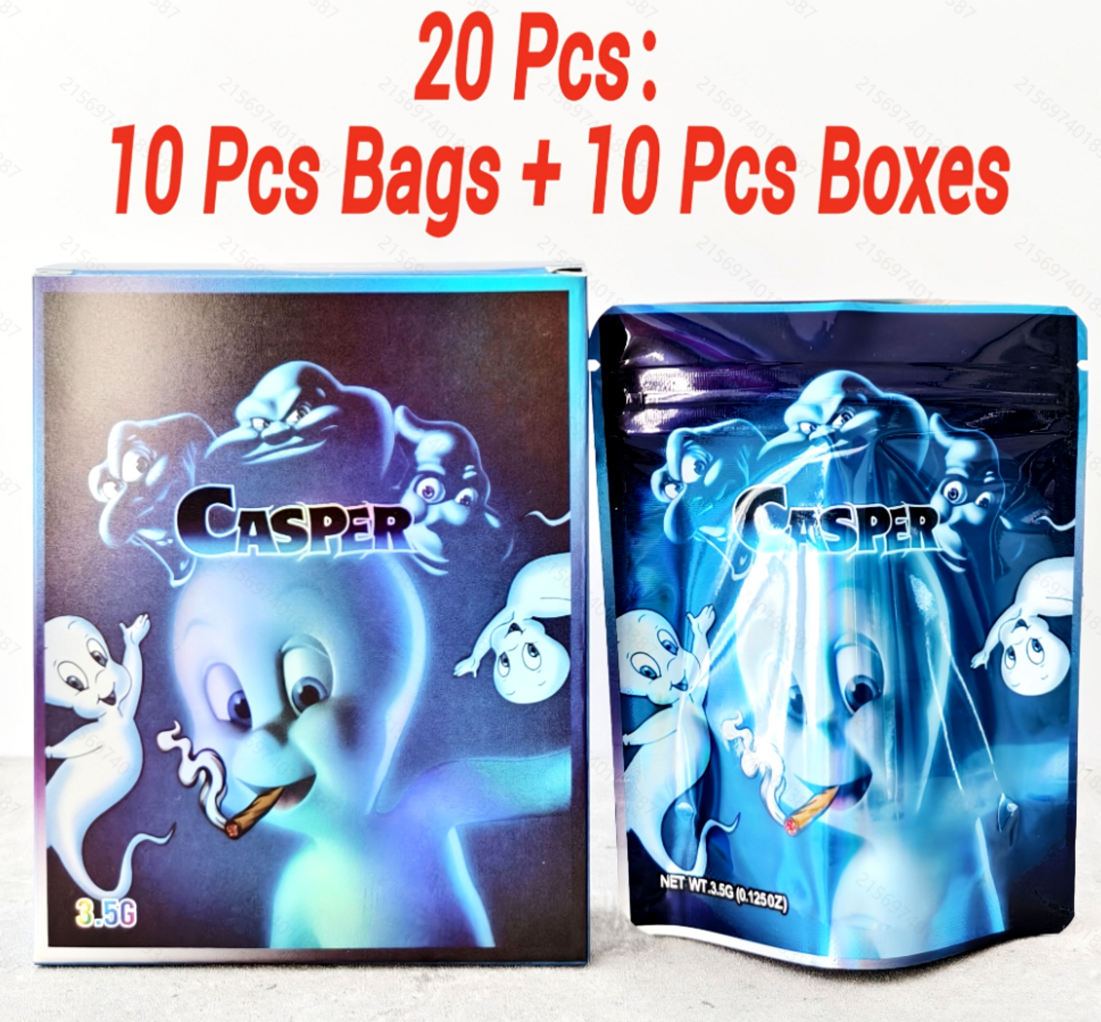 20pcs Mylar Bag & Box Set 10 Bags 10 Boxes Smell Proof Ziplock Stand Up Pouches for Candy Packaging Unique Character Design