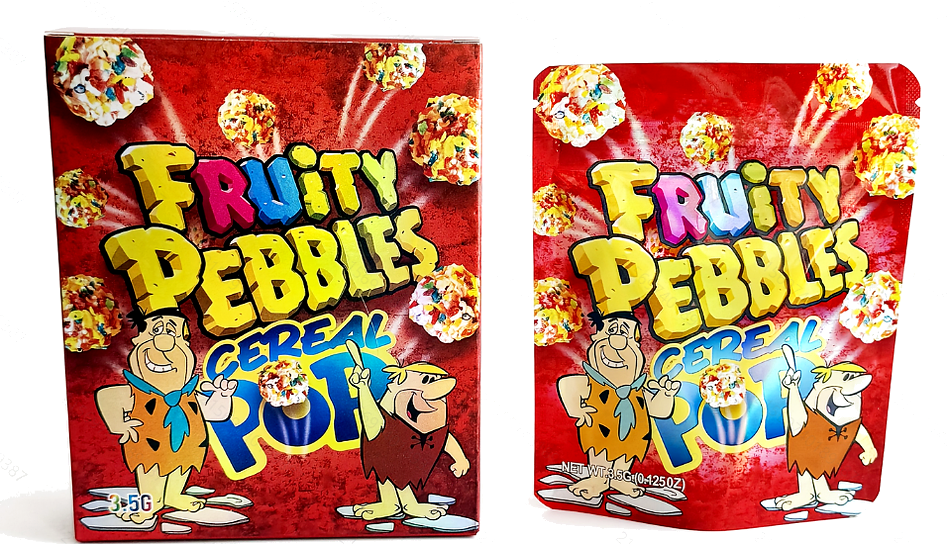 10 Pack 3.5g Mylar Bag & Box Set – Fruity Style Smell Proof Resealable Packaging with Display Boxes