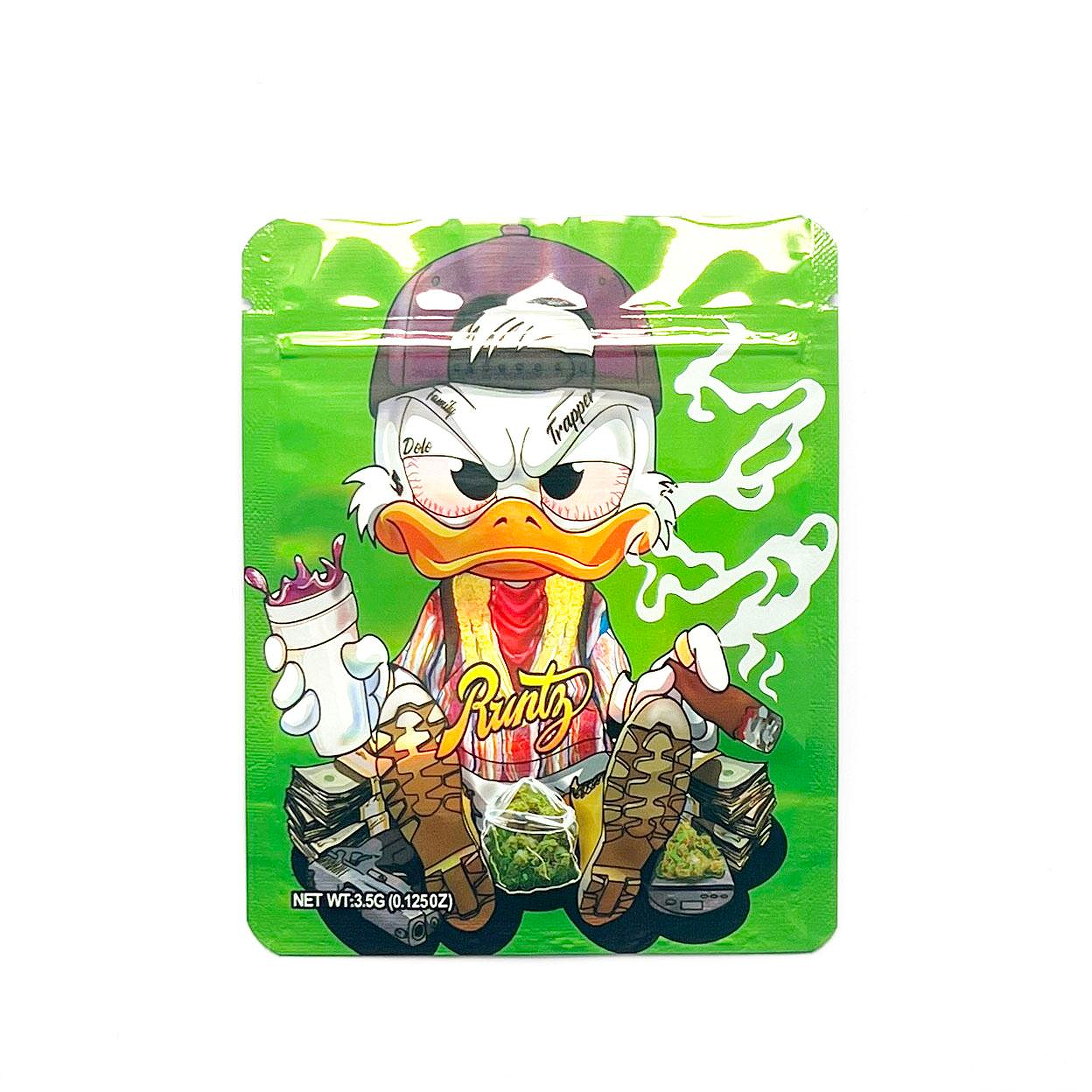 50 Pcs Mylar Bags 3.5g Smell Proof Ziplock – Cartoon Street Style Foil Packaging, Resealable & Heat Sealable