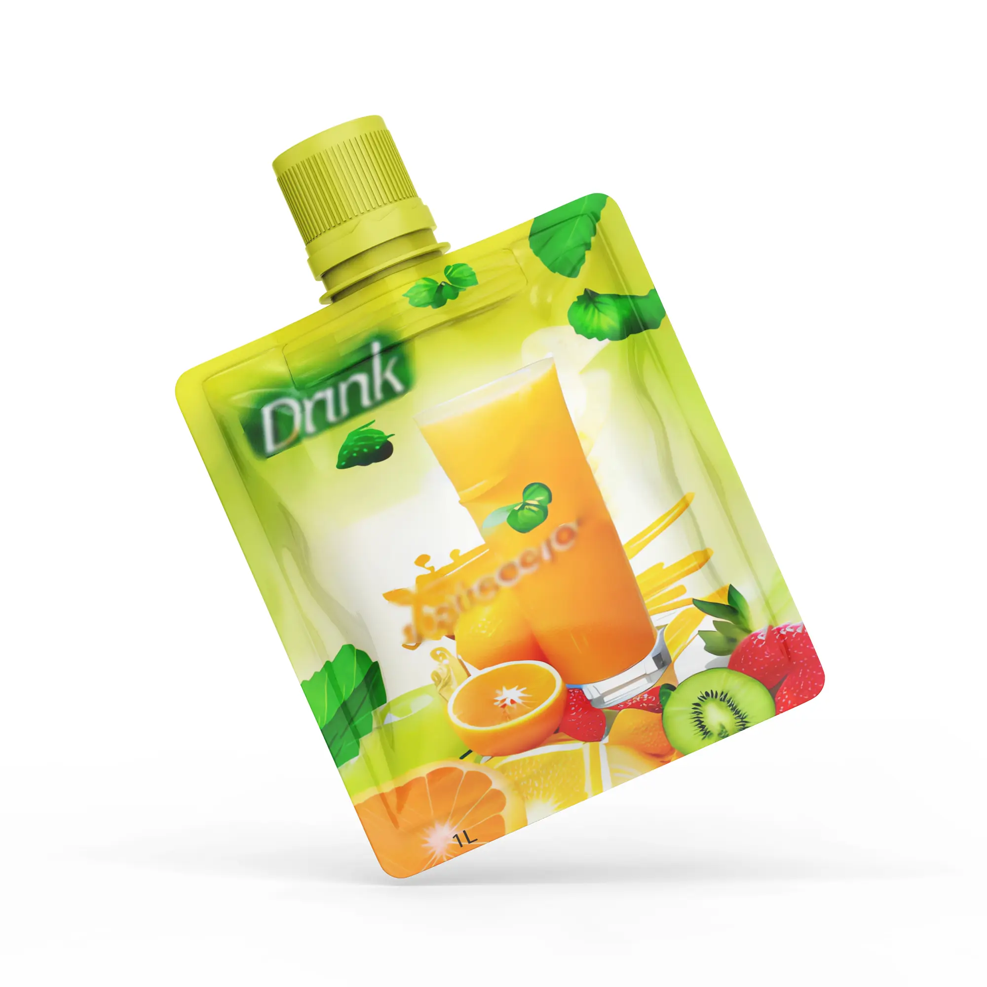 A juice bag with a spout