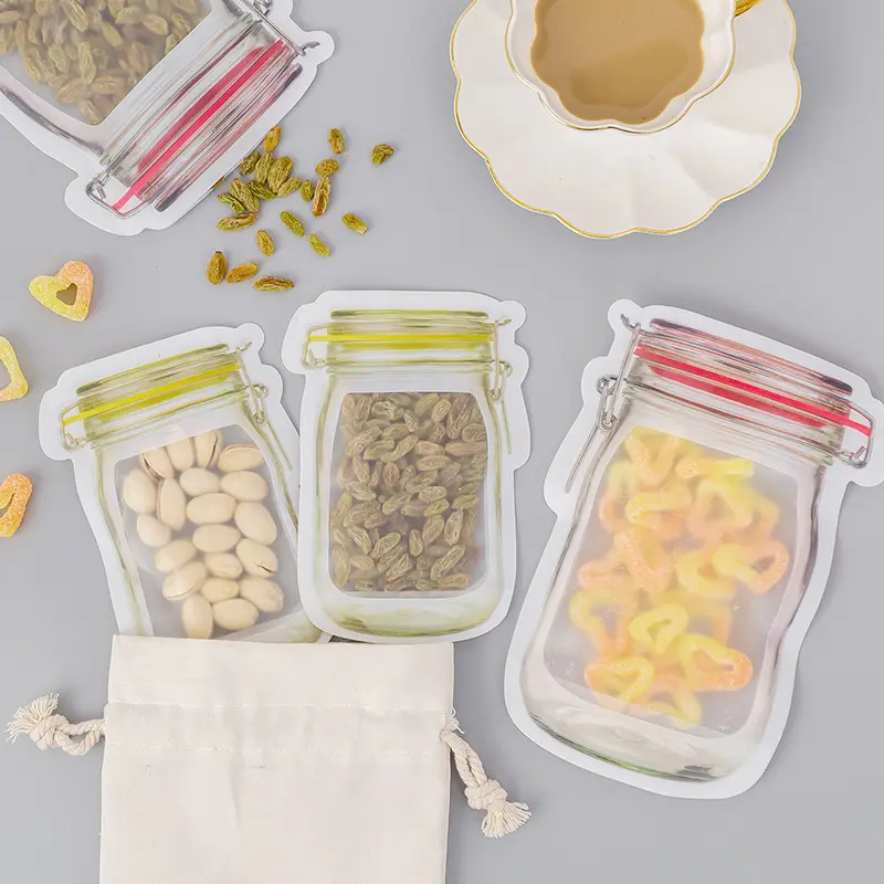 Mason jar bags with food