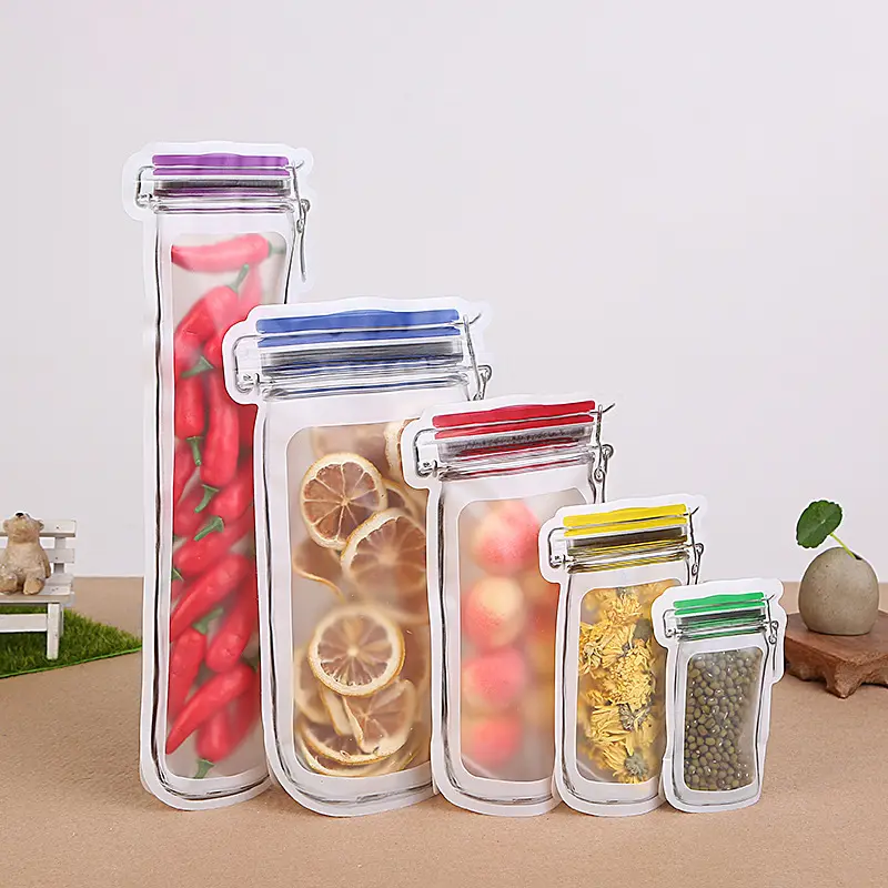 Mason jar bags with food