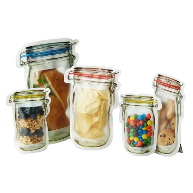 Mason jar bags with food